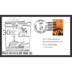 97022 deep freeze 1/1/1977 burton island usa antarctic antarctique lettre cover