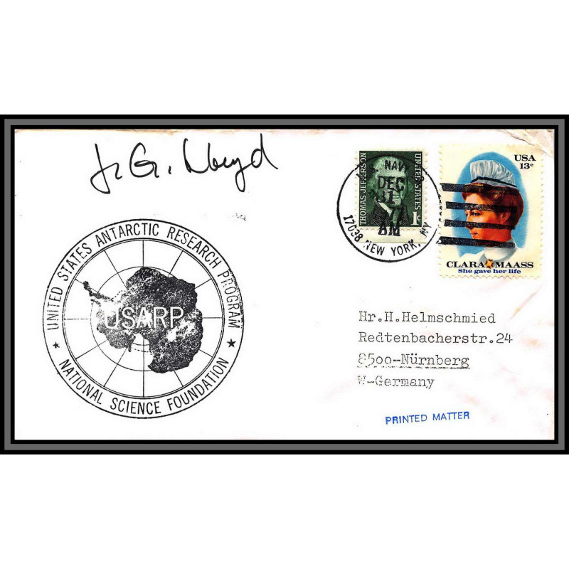 97049 signé signed usarp navy new york 31/12/1977 usa antarctic antarctique lettre cover