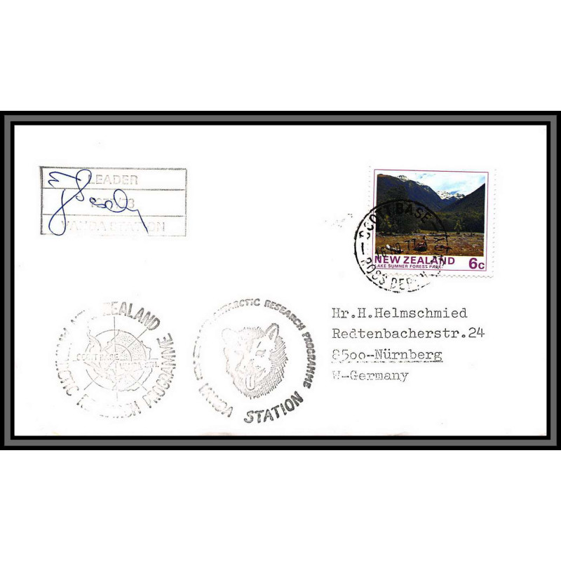 97054 signé signed 16/11/1977 vanda station new zeland nouvelle zelande antarctic antarctique lettre cover