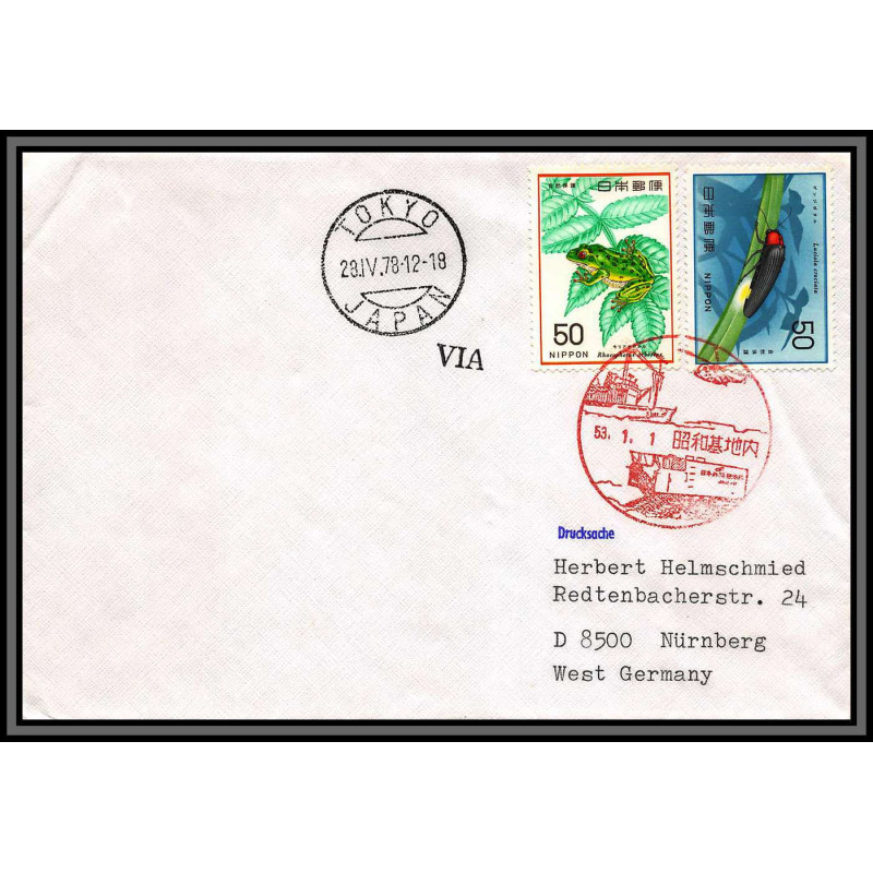 97057 JAPON JAPAN NIPPON 28/4/1978 insectes (insects) antarctic antarctique lettre cover