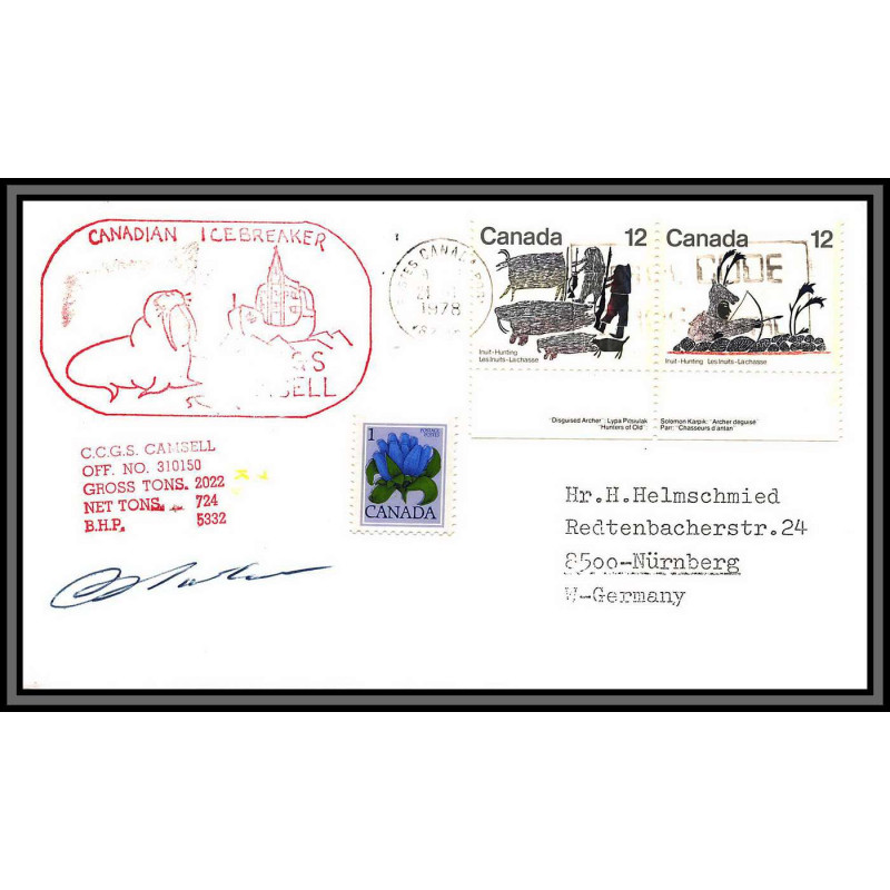 97064 signé signed canada canadian ice breaker 1978 arctique arctic north pole lettre cover