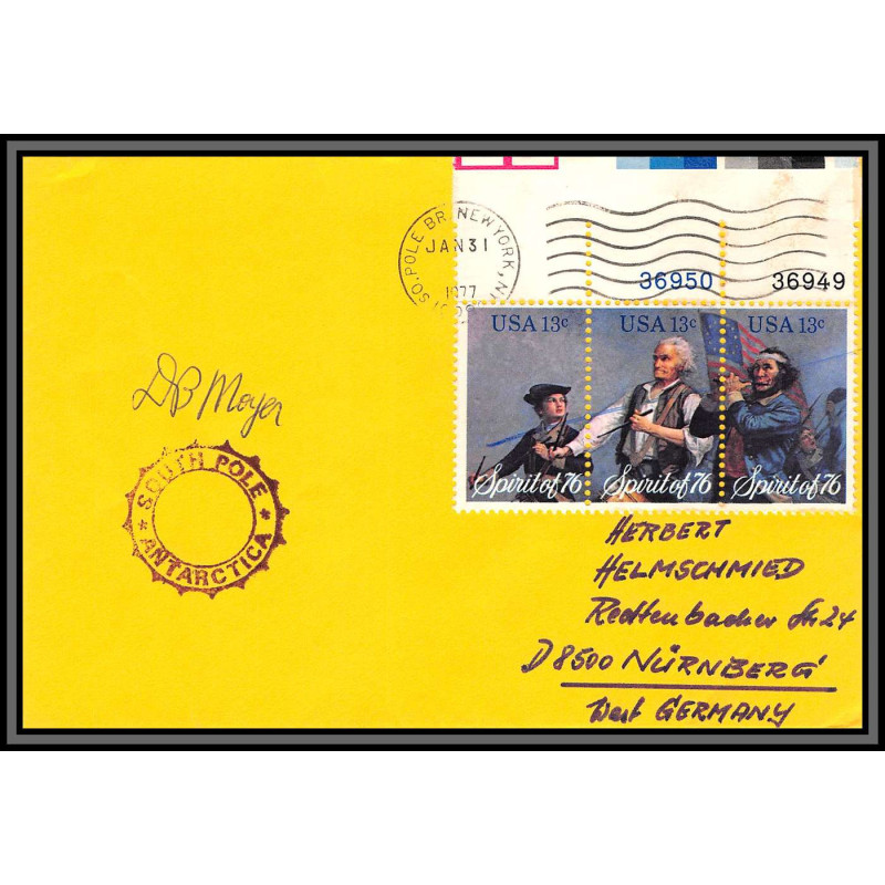97161 south pole antactica 31/1/1977 usa antarctic antarctique lettre cover