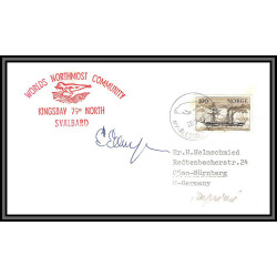 97187 signé signed kingsbay svalbard 28/7/1977 norge norvège arctique arctic north pole lettre cover