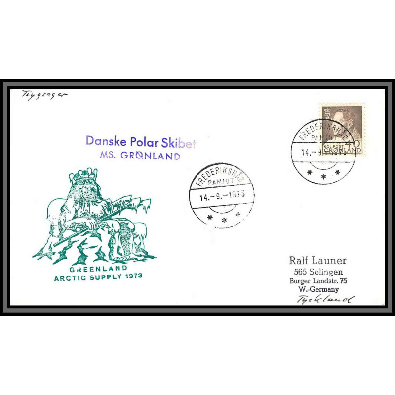 97189 skibet ms gronland 14/9/1973 groenland arctique arctic north pole
