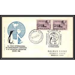 97218 antartida 4/2/1966 ushuaia argentine argentina antarctic antarctique lettre cover