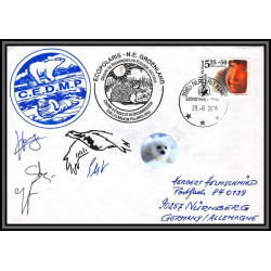 97659 signé signed CEDMP 29/6/2005 ecopolaris gronland groenland arctique arctic north pole lettre cover