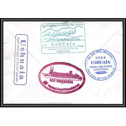 98250 ms bremen 30/11/2007 ushuaia argentine argentina antarctic antarctique lettre cover