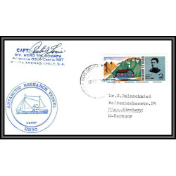 98273 signé signed vessel hero 11/2/1977 argentine argentina antarctic antarctique lettre cover