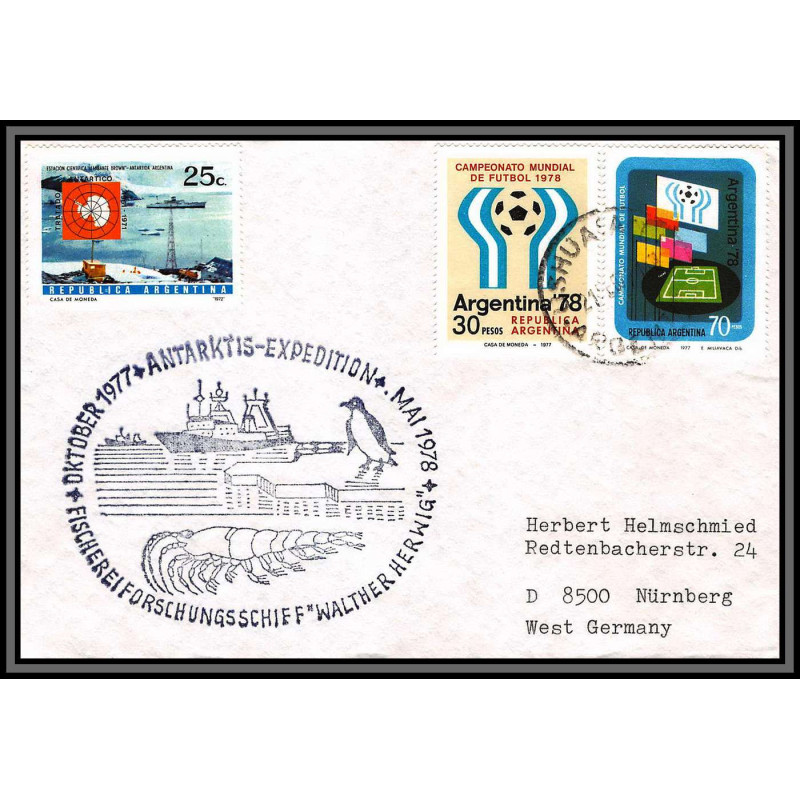 98303 antarktis expedition 1977/1978 walther herwig argentine argentina antarctic antarctique lettre cover