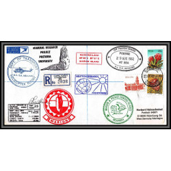 98445 signé signed recommandé ms/sa agulhas 1982 marion islands helicopter rsa south africa antarctic antarctique lettre