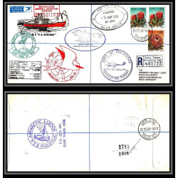 98453 recommandé ms/sa agulhas 9/1/1985 sanae helicopter rsa south africa antarctic antarctique lettre cover