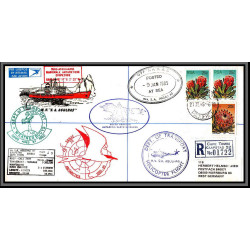 98453 recommandé ms/sa agulhas 9/1/1985 sanae helicopter rsa south africa antarctic antarctique lettre cover