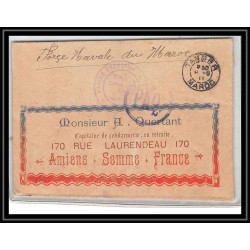0468 force navale du maroc en rade illustree CAD PAQ Tanger 1911 Lettre cover occupation du maroc War