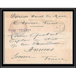 0476 division navale du maroc croiseur friant 1912 Lettre cover occupation du maroc War