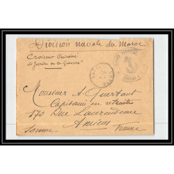 0479 division navale du maroc croiseur cuirassé jurien de la gravière 1912 Lettre cover occupation du maroc War