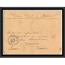 0480 division navale du maroc croiseur lavoisier 1912 Lettre cover occupation du maroc War