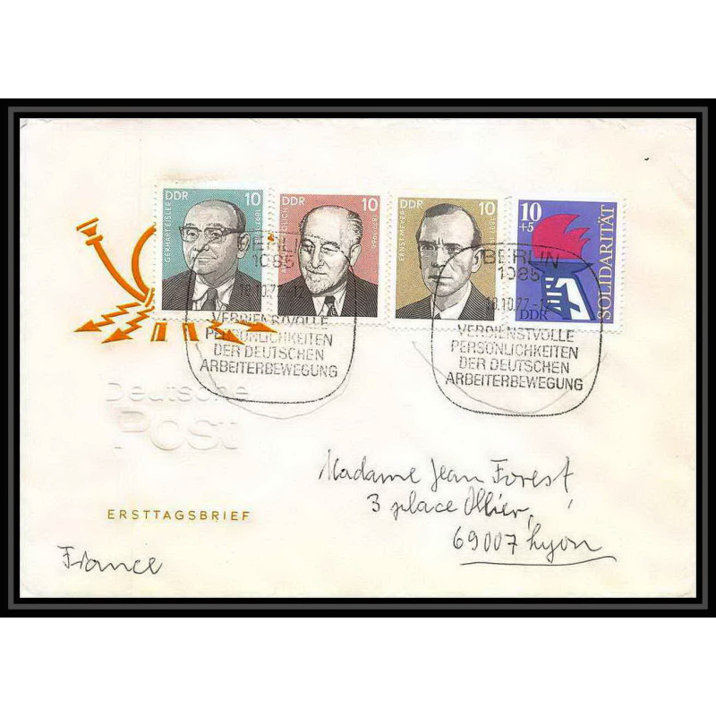 11235/ Lettre cover Allemagne (germany DDR) 18/10/1977 berlin lyon 