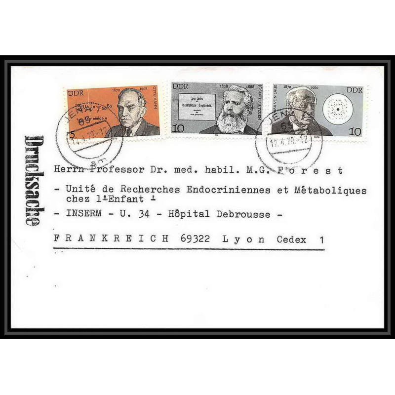 11236/ Lettre cover Allemagne (germany DDR) 12/4/1979 uena lyon