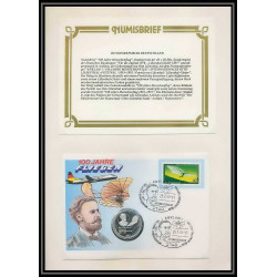 11517/ Lettre (cover Numisbrief monnaies coins) Lilienthalfestival 100 Jahr Fliegen 25/7/1991 Allemagne (germany BERLIN)