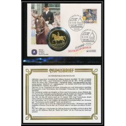 11526/ Lettre (cover Numisbrief monnaies coins) Deusche Sporthilfe (chevaux horse horses) 26/5/1992 Allemagne (germany)