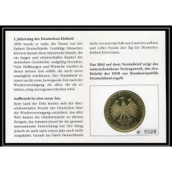 11537/ Lettre (cover Numisbrief monnaies coins) 3/10/1991 ahrestag der Deutschen Einheit Allemagne (germany)