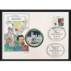 11553/ Lettre (cover Numisbrief monnaies coins) 12/3/1992 bayern Allemagne (germany)
