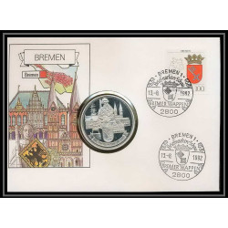 11555/ Lettre (cover Numisbrief monnaies coins) bremen 13/8/1992 Allemagne (germany)