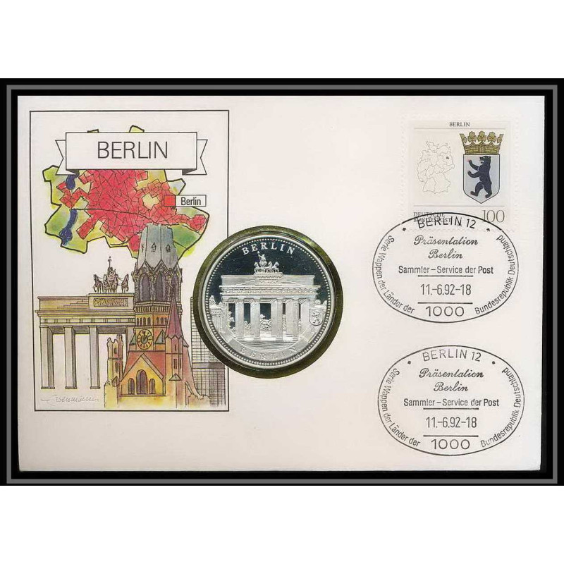 11559/ Lettre (cover Numisbrief monnaies coins) berlin 11/6/1992 Allemagne (germany)