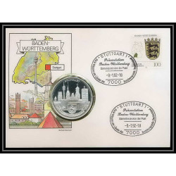 11561/ Lettre (cover Numisbrief monnaies coins) baden wuttemberg 9/1/1992 Allemagne (germany)