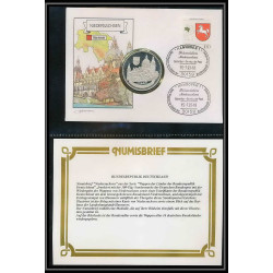 11562/ Lettre (cover Numisbrief monnaies coins) niedersachsen 15/4/1993 Allemagne (germany)