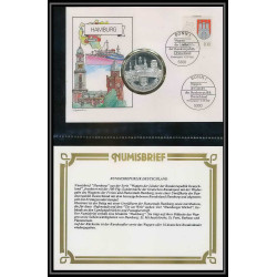 11566/ Lettre (cover Numisbrief monnaies coins) hamburg 10/9/1992 Allemagne (germany)