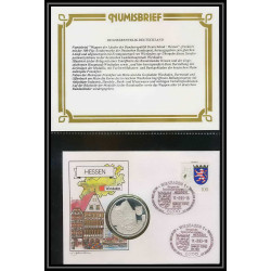 11572/ Lettre (cover Numisbrief monnaies coins) hessen wiesbaden 11/3/1993 Allemagne (germany)