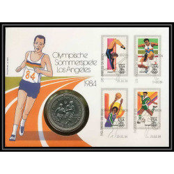 11579/ Lettre (cover Numisbrief monnaies coins) olympische summer spiele los angeles 29/7/1984 Allemagne (germany)