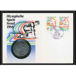 11582/ Lettre (cover Numisbrief monnaies coins) olympische spiele seoul 1988 Corée (korea)