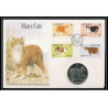 11591/ Lettre (cover Numisbrief monnaies coins) manx cats 11/2/1989 Mi 388-91 ilse of man 