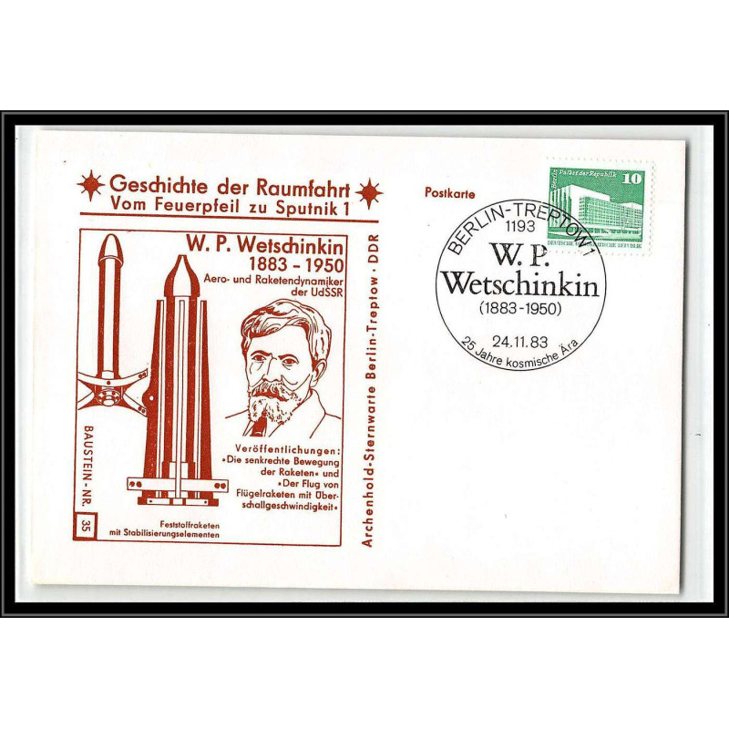 11650/ Espace (space Raumfahrt) Lettre cover Wetschinkin geschichte der spoutnik sputnik Allemagne (germany DDR)