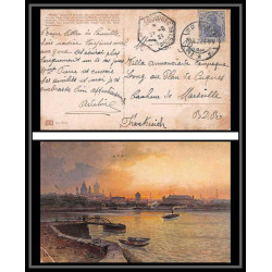 04389 Carte postale (postcard) Bouches du rhone allemagne mainz pour Plan-de-Cuques 1921